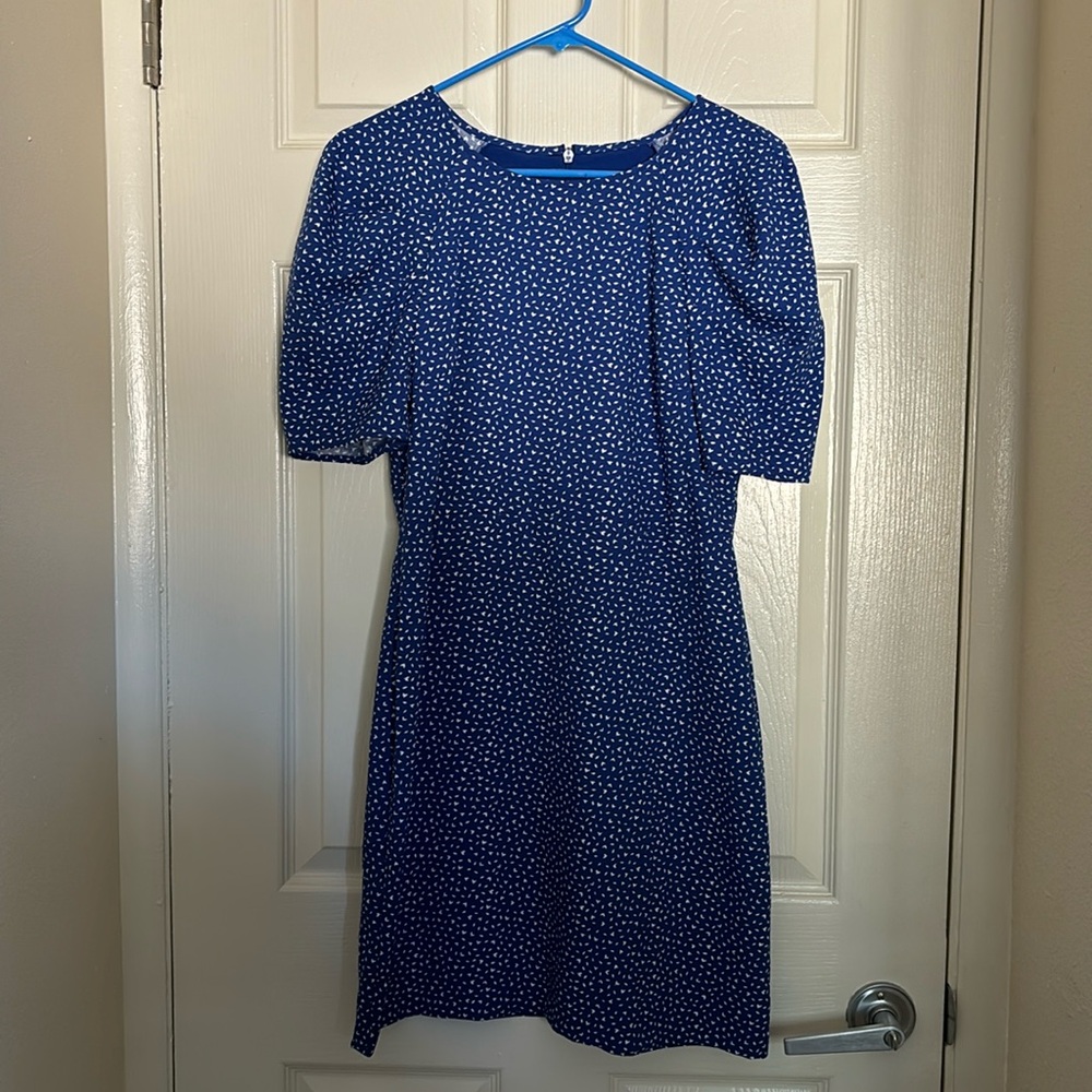 NWT Banana Republic Blue Puff-Sleeve Dress